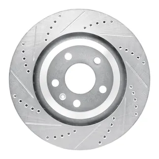 R1 Concepts EDZ-73039L Brake Rotor Drilled and Slotted Silver